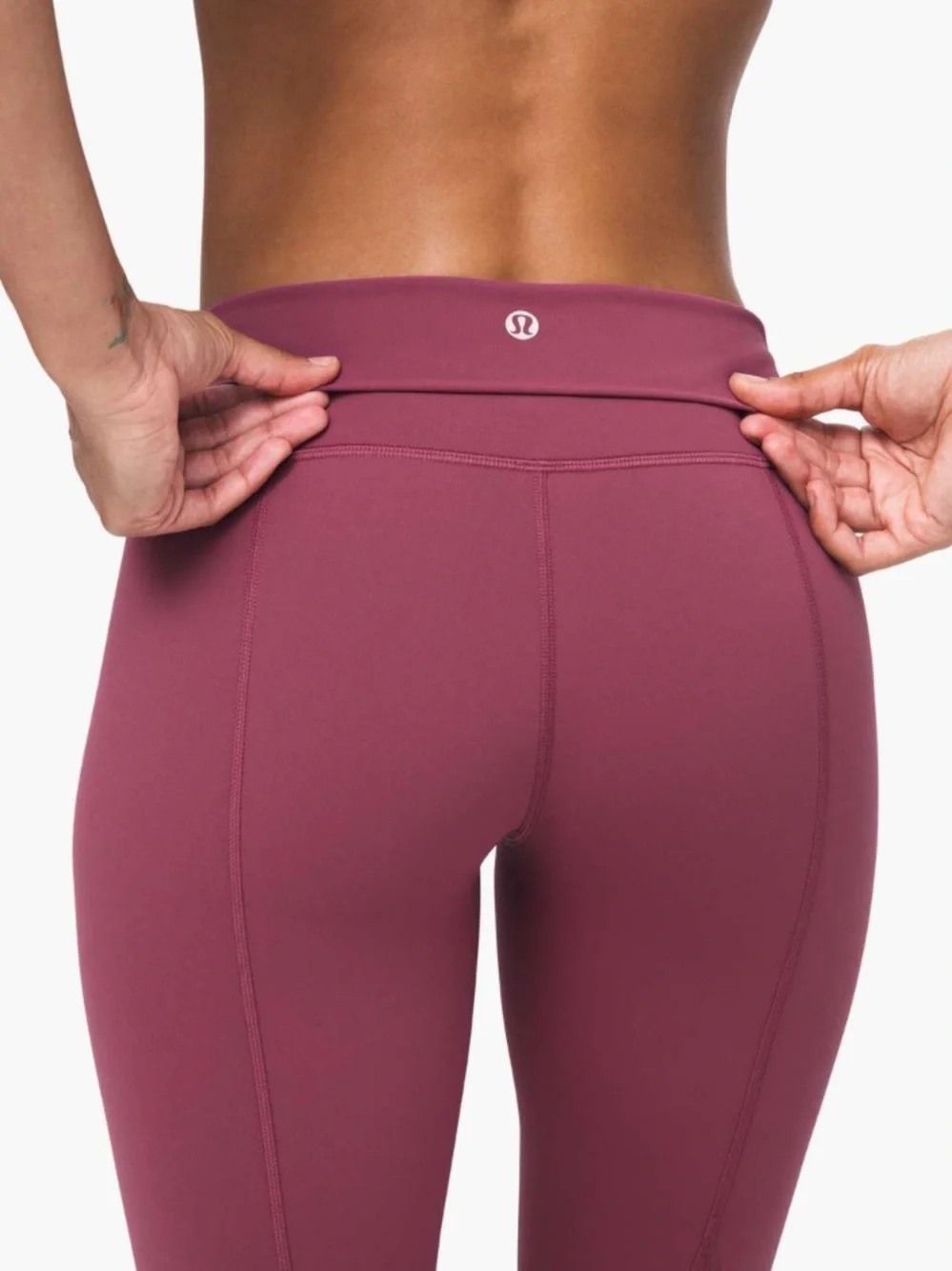 Lululemon Wunder Under Crop High-Rise *Roll Down Scallop Petal Pink size 6 fit - Picture 5 of 14